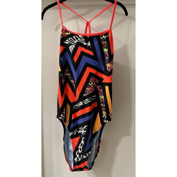 Nike Other - Nike One Piece Athletic Geometric Pattern Swimsuit Size 14